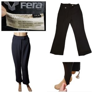 Fera wool stretch black ski, snowboard pants.